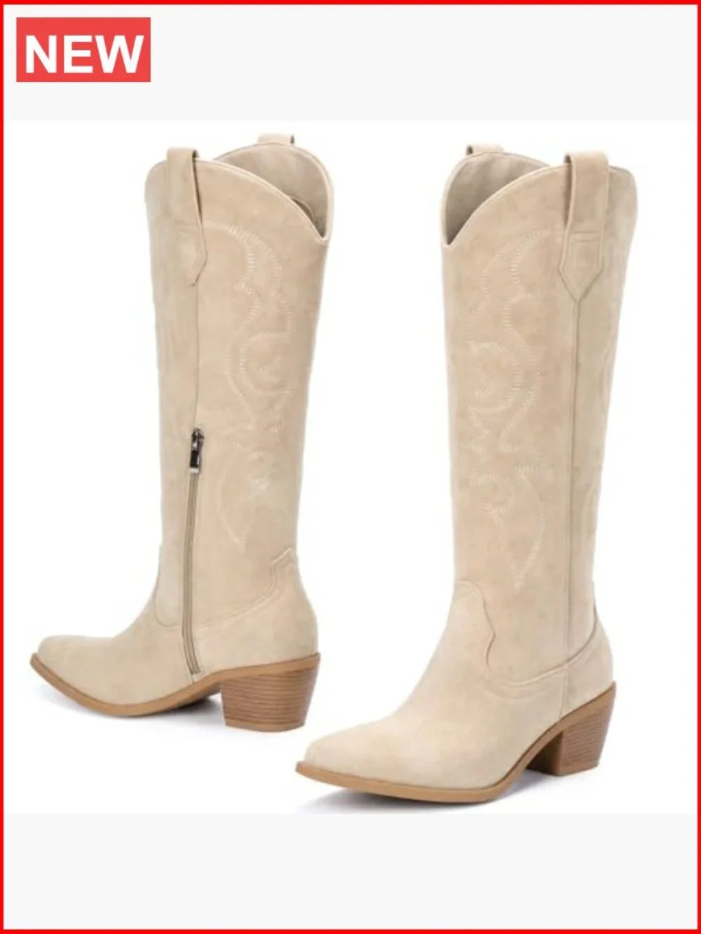 Wide Calf Rhinestone Cowgirl Boots - Knee High Western Boots with Classic